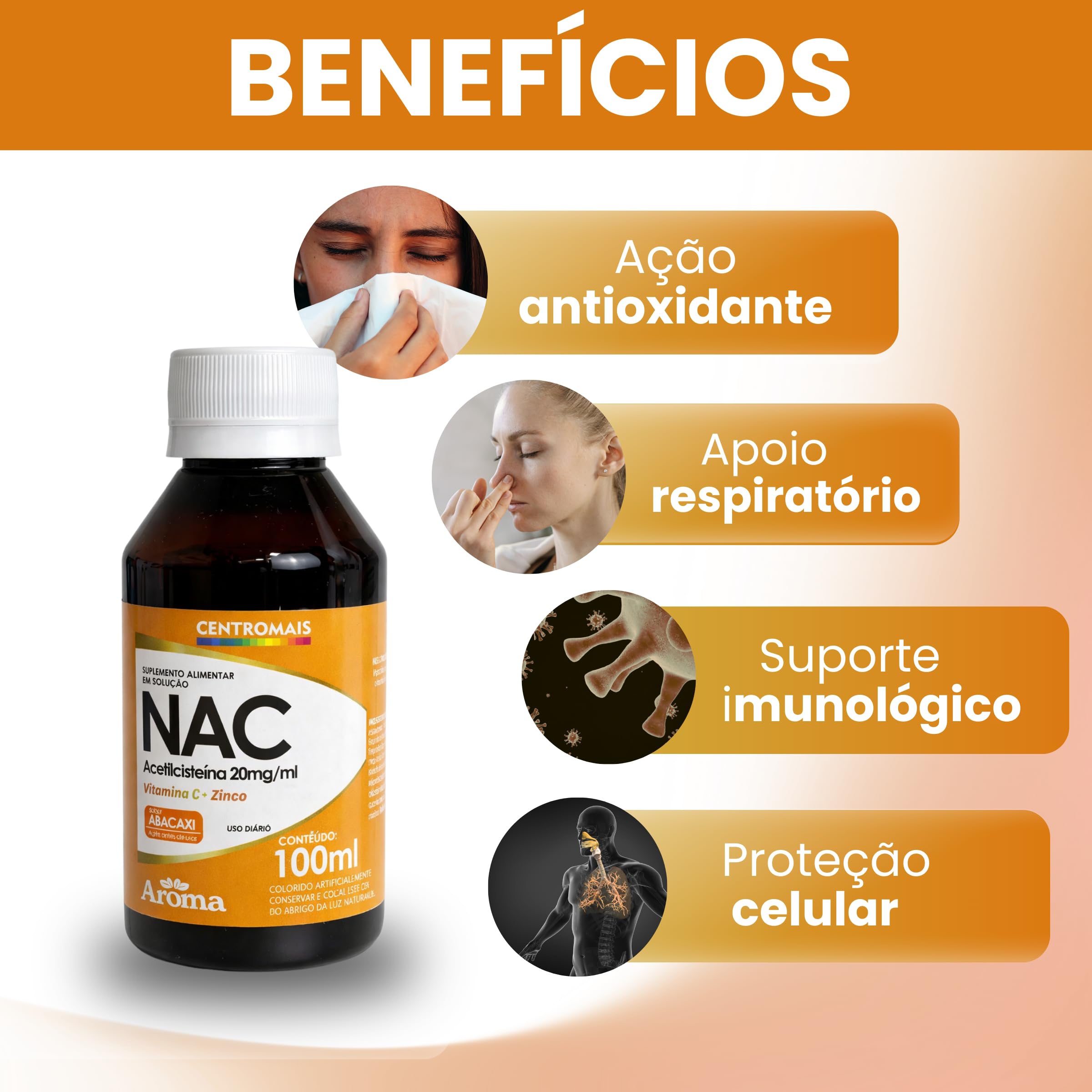 ACETILCISTEINA 20MG 100ML GEOVIT - Imagem 2